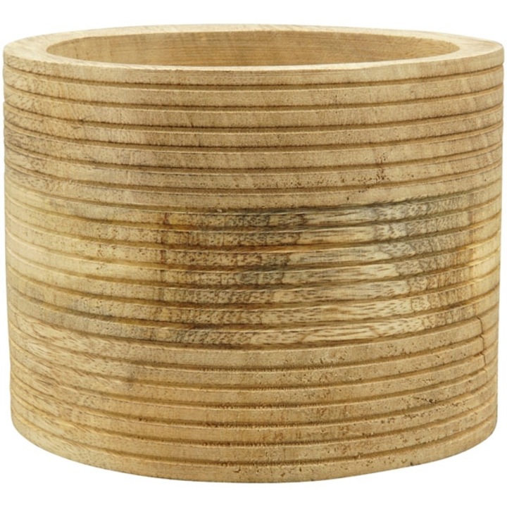 Ghiveci Exner, natural, lemn, 15x15x11,5 cm,