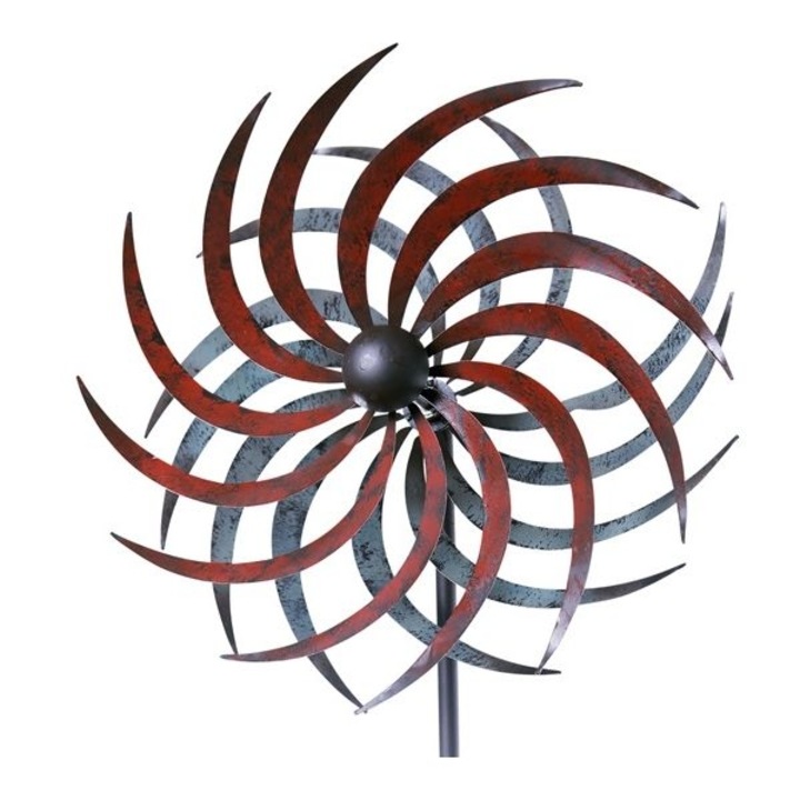 Dekoratív szélmalom, Exner, Fém, 32,5x13,7x175 cm, Többszínű