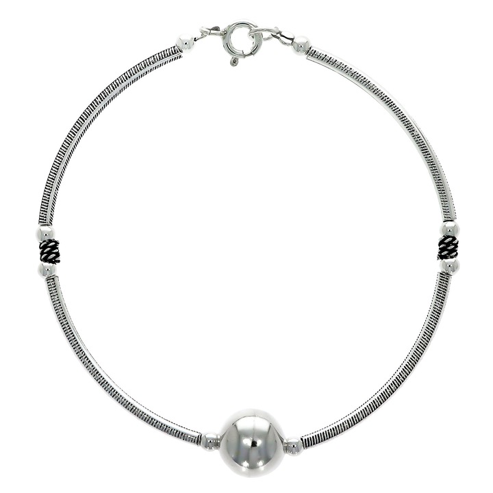 Bratara Argint cu Sfera si Elemnete Fixe