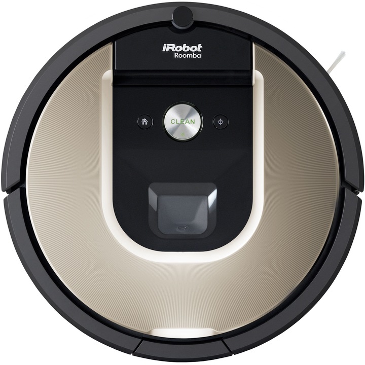 Robot aspirator iRobot Roomba 966 iAdapt 2.0, Localizare vizuala, 3 trepte AeroForce, App iRobot HOME, detectare optica siacustica a murdariei, Gri