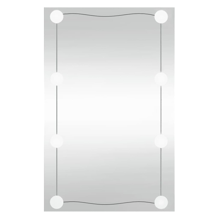 Fali tükör LED lámpákkal vidaXL, 50x80 cm téglalap alakú üveg 3,53 kg