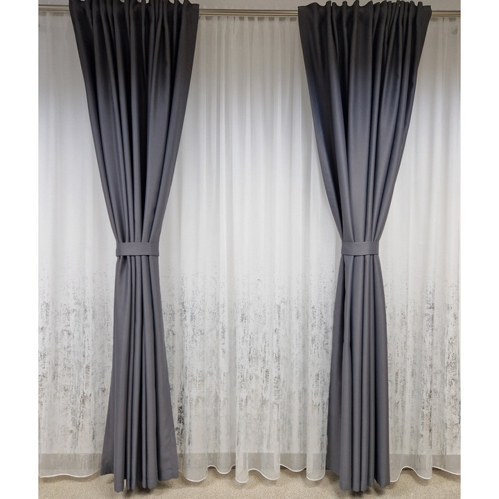 Draperie uni gri 2 buc x 150 x 230