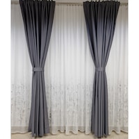Draperie uni gri 2 buc x 150 x 250
