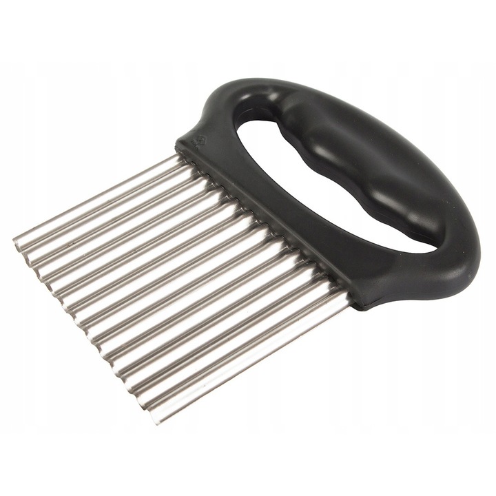 Cutit lama ondulata pentru legume, Zola®, otel inoxidabil, negru