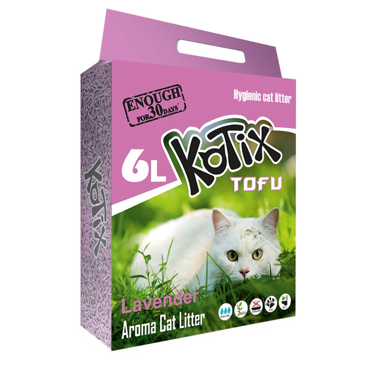 Asternut igienic pentru pisici TOFU Kotix Lavanda 6L, 2.5kg