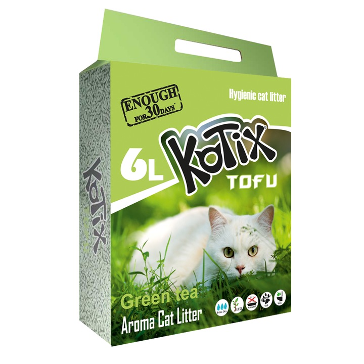 Тоалетна за котки TOFU Kotix Green Tea, 6L, 2.5kg