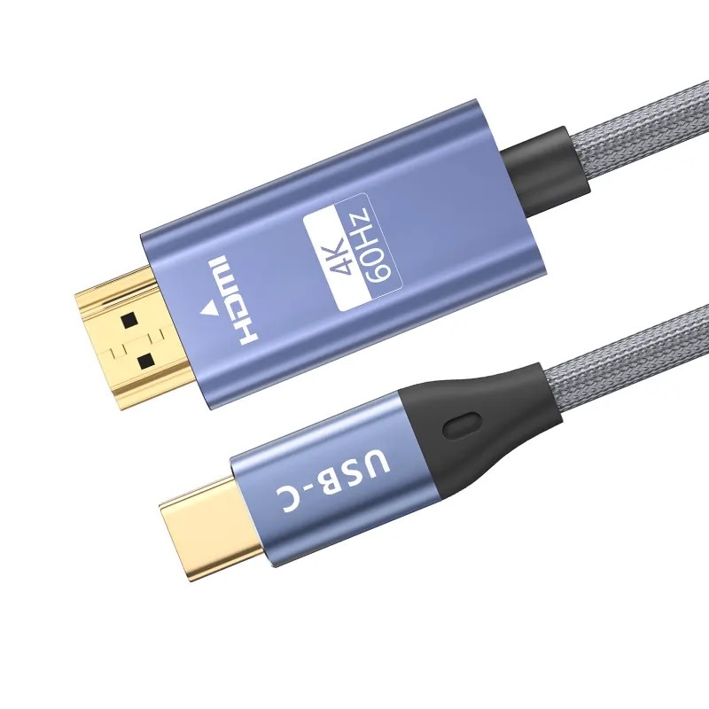 HDMI USB C кабел RikBo, 4K, 60Hz, 2 м USB 3.1 USB C към HDMI - eMAG.bg