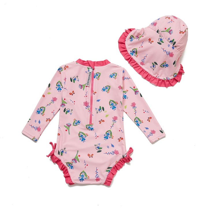 Бебешки бански, Bonverano, Полиестер, Розово