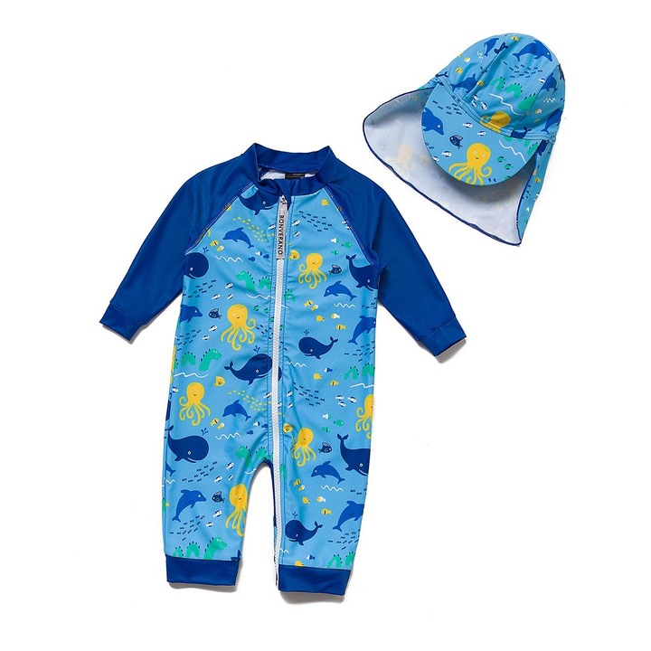 Costum de baie pentru bebelusi, Bonverano, Nylon, Multicolor, 68 cm