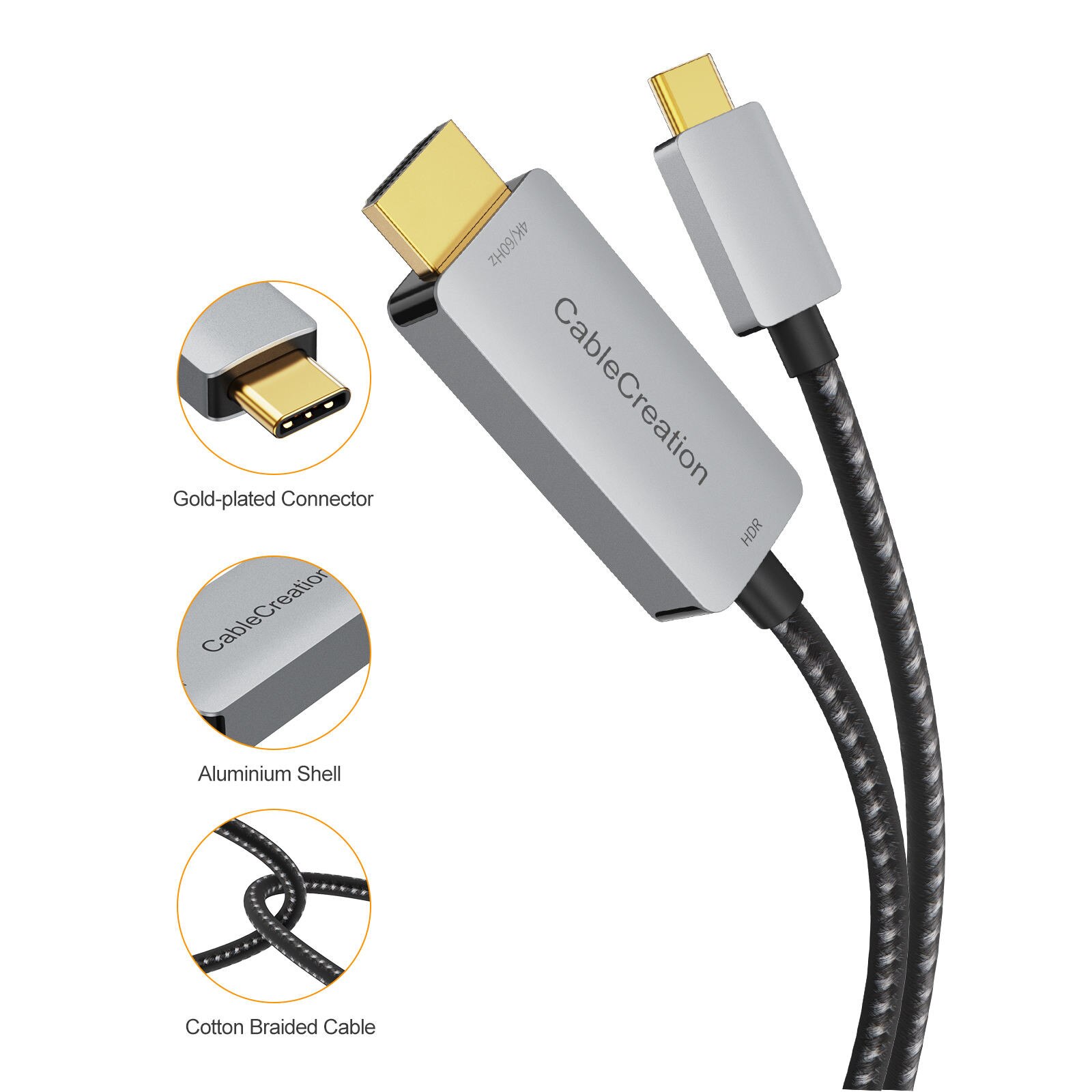 USB C кабел CableCreation, DisplayPort 4K 60Hz, 2K 165Hz, 2K 144Hz ...