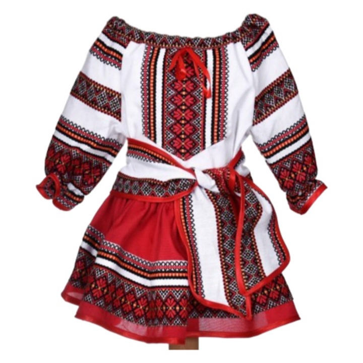 Costum traditional pentru fetite, 3 piese, 11 ani