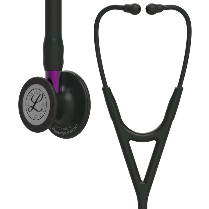 Stetoscop 3M Littmann Cardiology IV Negru capsula neagra reflexie violet 6203
