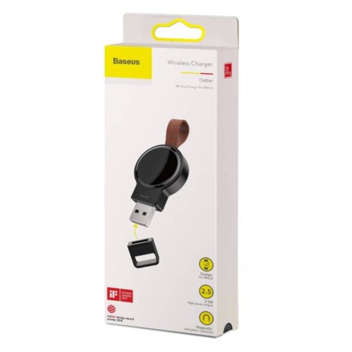Apple Watch QI 2,5 W Baseus Dotter Mini Black vezeték nélküli töltő