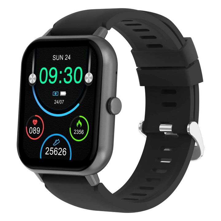 Ceas SmartWatch ZL54C, Ecran 1.92", Rezistenta la apa IP68, Curea Silicon, Smart Voice, 24/7 Activity Tracker, Mod Fitness, Negru