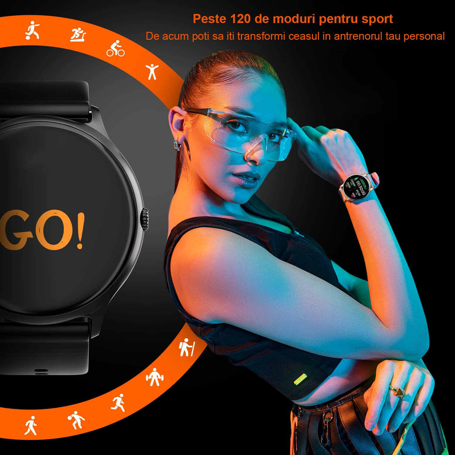 Ceas Smartwatch si Bratara Fitness Mavio®, model Z12 Pro, Apelare