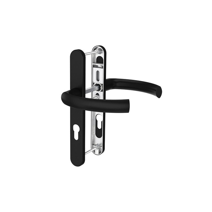 Maner usa termopan, Jowisz, exterior, 92 x 32 mm, cu arc, material aluminiu, culoare negru mat RAL9005