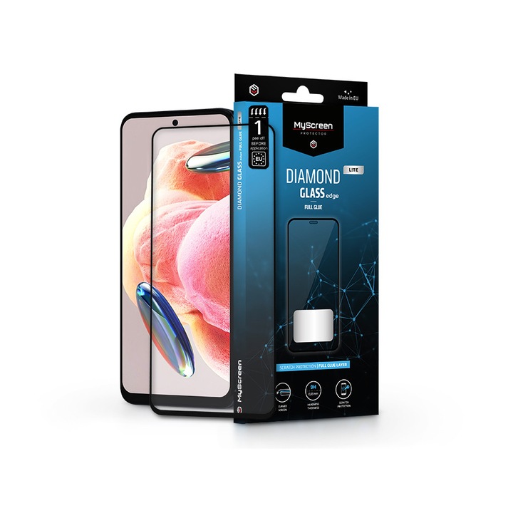 Скрийн протектор от закалено стъкло Xiaomi Redmi Note 12 4G/Redmi Note 12 5G/Redmi Note 12 Pro 5G/Redmi Note 12 Pro+5G - MyScreen Protector Diamond Glass Lite Edge2.5D Full Glue - черен (LA-2319)