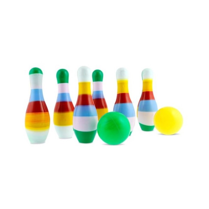 Bowling készlet gyerekeknek, 6 db tarka labdával és 2 db labdával, 8 db