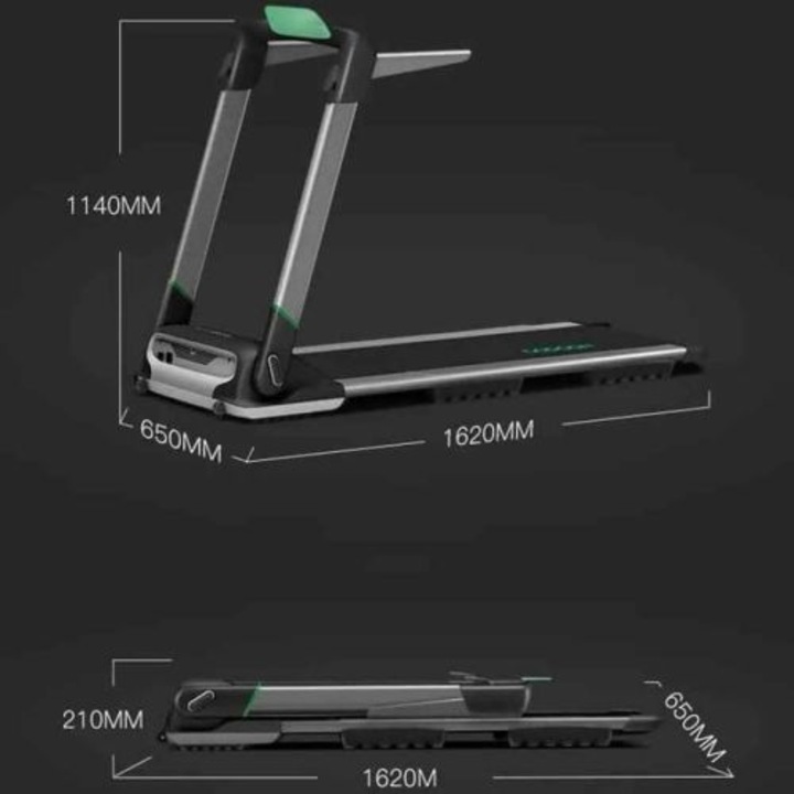 Xiaomi XQIAO/OVICX Q2S Plus Folding Portable Treadmill with LED Display, Ultra-Wide deck, Compact Phone Holder Black EU (OVICX-Q2S-BLK)