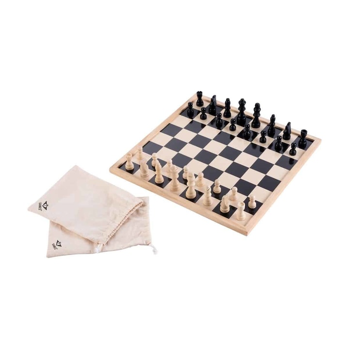 Longfield sakk/dáma szett pamut zacskókkal