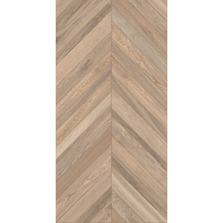 Gresie rectificata Chateau Decor Brown 6133, tip lemn, 60x120 cm, culoare maro