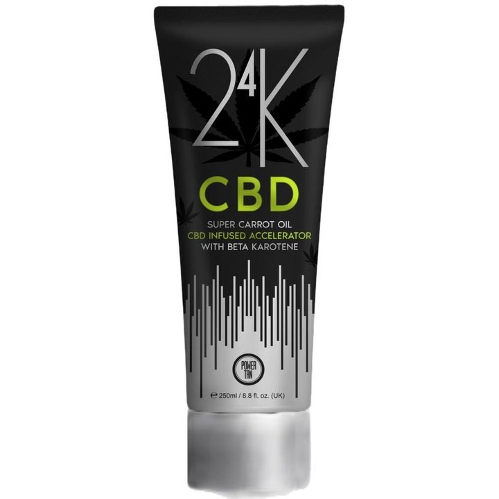 Lotion a felgyorsított barnuláshoz, Power Tan, 24K CBD, Béta-karotin, 250 ml