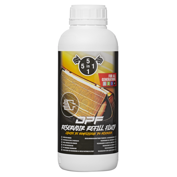 Течна добавка за пълнене, презареждане/регенериране на DPF филтър за твърди частици, професионална (Eolys), 5в1, 1L