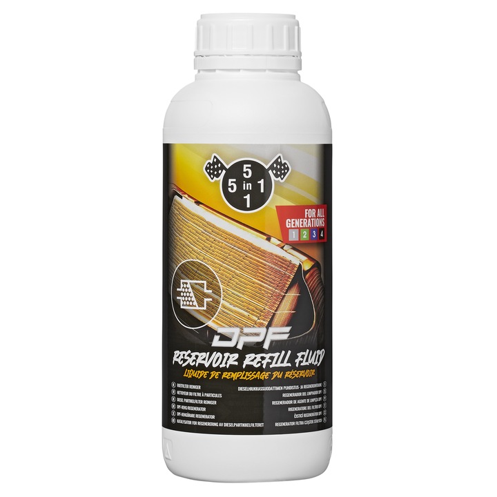 Aditiv fluid de umplere, reincarcare/regenerare a filtrului de particule DPF, profesional ( Eolys) Peugeot - Citroen, 5in1, 1L