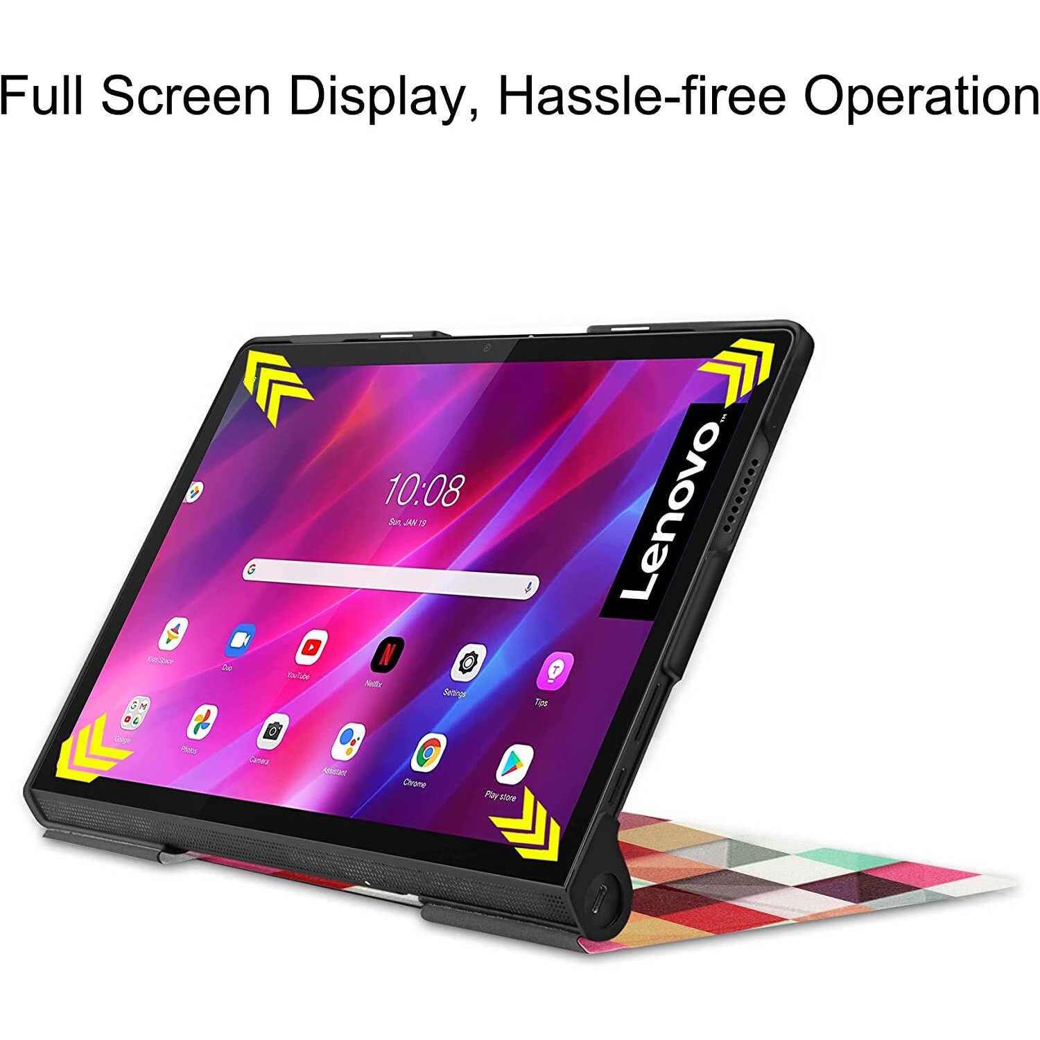 Husa Smart Cover, Sigloo, pentru tableta Lenovo Yoga Tab 11 YT-J706F 11 inch 2021, Model Mosaic