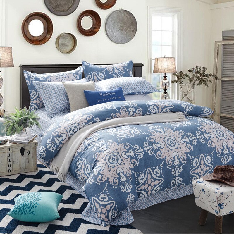 Lenjerie pat dubla, 4 piese, 100% Bumbac Ranforce, Cearsaf pilota 200 x 230, 2023258, Design Love House