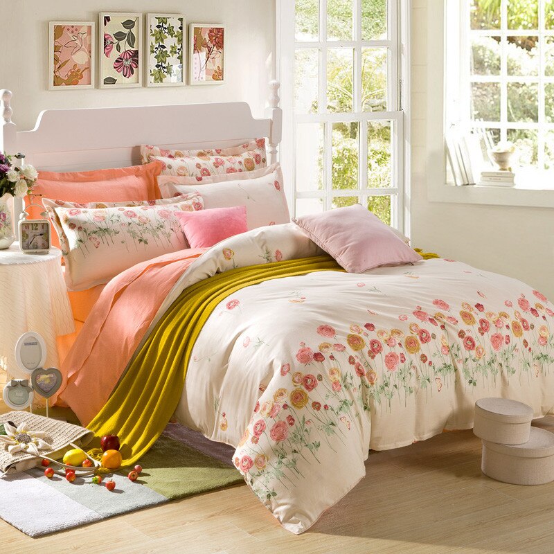Lenjerie pat dubla, 4 piese, 100% Bumbac Ranforce, Cearsaf pilota 200 x 230, 2023137, Design Love House