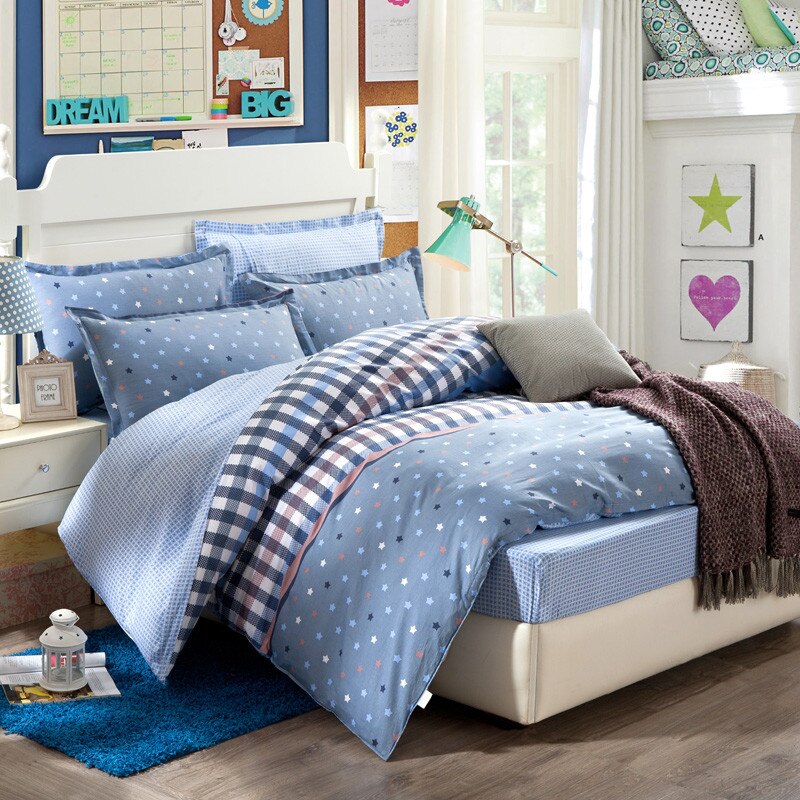Lenjerie pat dubla, 4 piese, 100% Bumbac Ranforce, Cearsaf pilota 180 x 220, 2023150, Design Love House