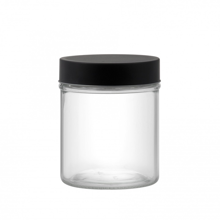 Borcan depozitare rotund cu capac negru 0.7L, DOMOTTI Milos