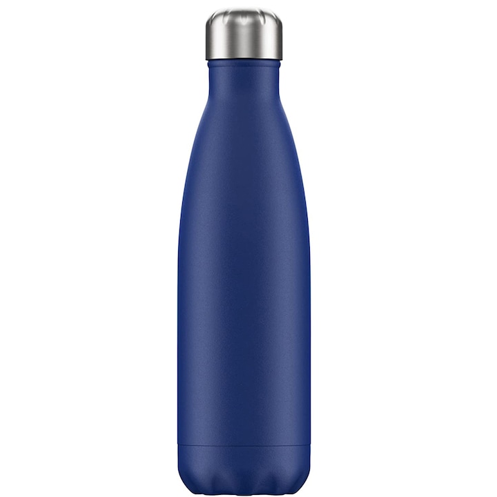 Sticla Termoizolanta fabricata din Otel Inoxidabil de calitate alimentara 500ml Bukate®, Rezistent la rugina si la scurgeri, Pastreaza Bautura Fierbinte sau Rece timp de 12 ore, Albastru