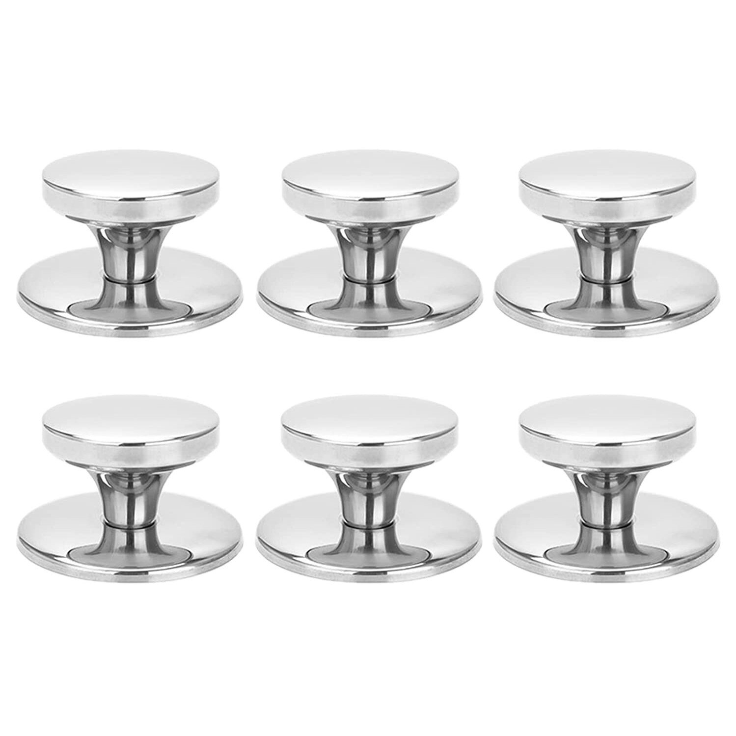 Set 6 manere pentru capace, Inox, 6x3.3 cm, Argintiu - eMAG.ro