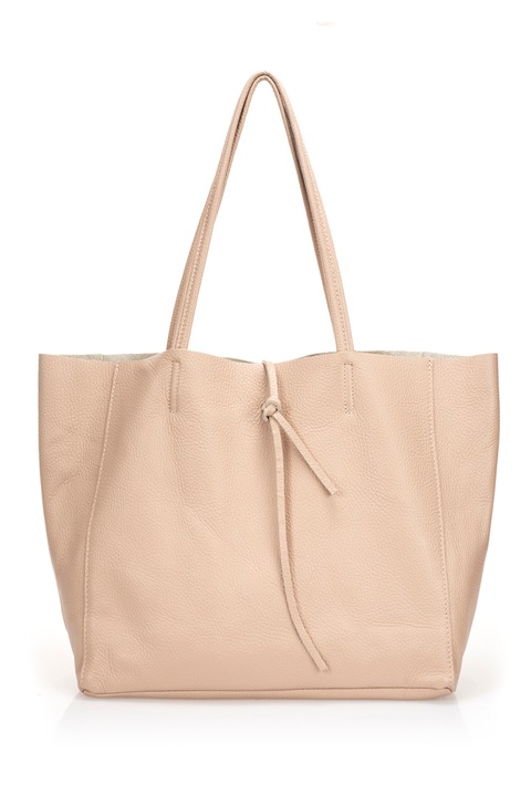 Massimo Castelli, Geanta shopper de piele cu aspect texturat, Bej