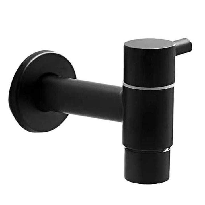 Baterie robinet de perete, Inox, Negru