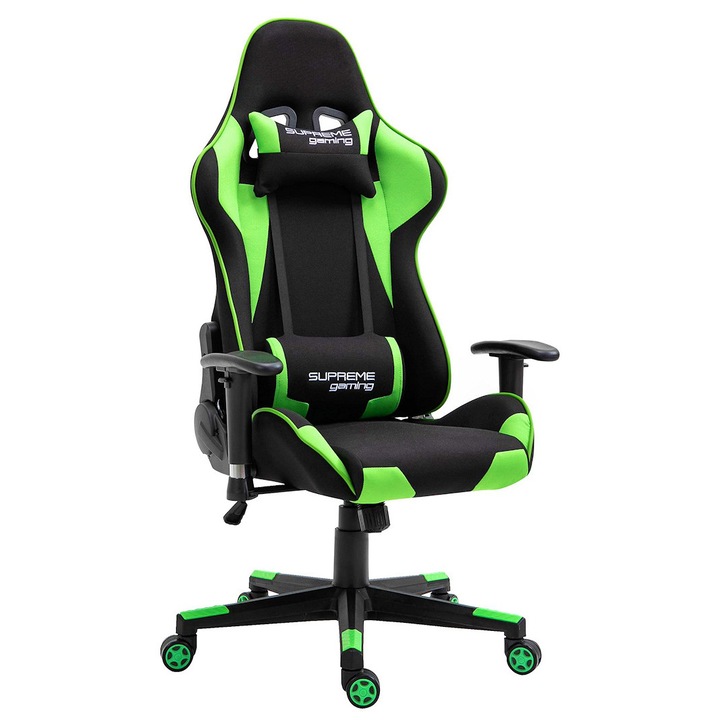 Gaming szék, modell PlayMaker, Zenga, Fekete és zöld