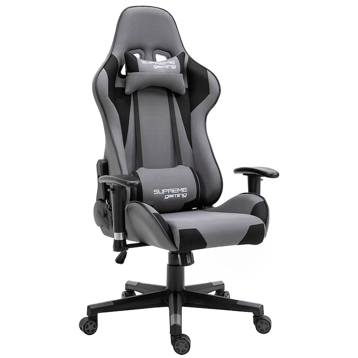 Gaming szék, modell PlayMaker, Zenga, Szürke és fekete
