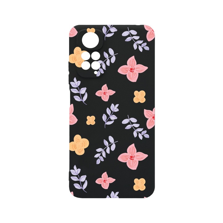 Husa BestCase® Slim SIlicon 0.8MM, Compatibila Cu Xiaomi Redmi Note 11, Flower Pattern, Rezistenta la uzura, Protectie Camera, c-B 978