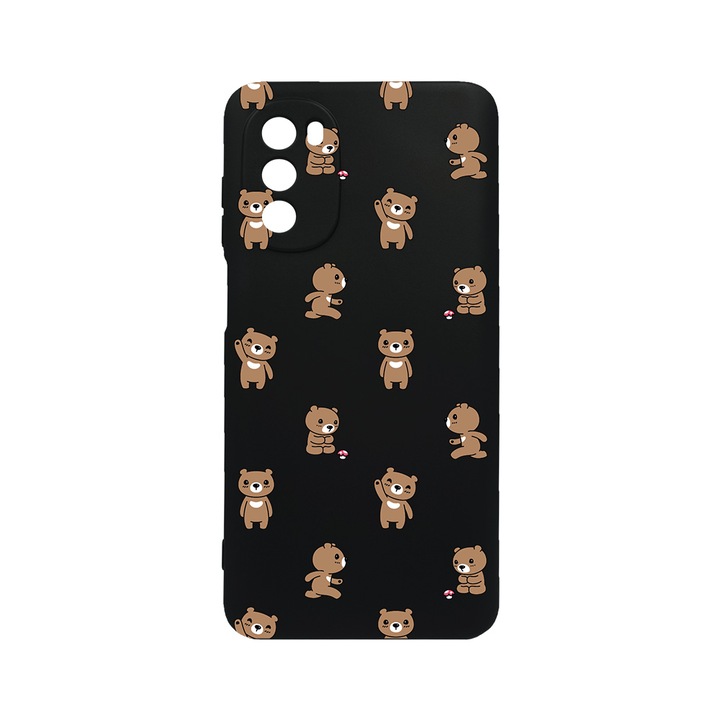 Husa BestCase® SLIM SIlicon 0.8MM, Compatibila Cu Motorola Moto G52, Teddy Bear Pattern, Rezistenta la uzura, Protectie Camera, c-B 970