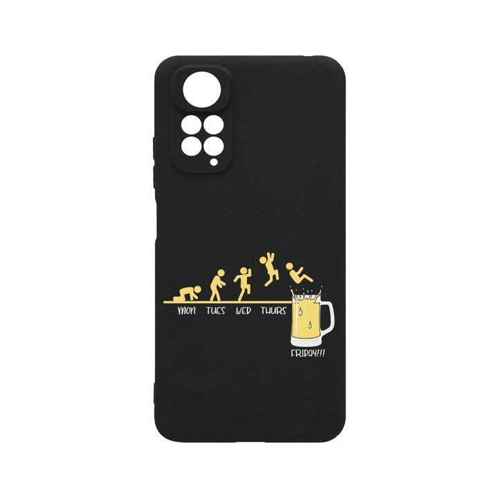 Силиконов калъф BestCase за Xiaomi Redmi Note 11s 4G, Friday Bear, 0.8MM Slim, Camera Protection, Black Silicon Series, c-B 1005