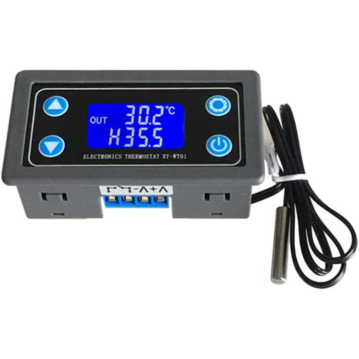 Termostat digital controler de temperatura, 12V 24V, Afisaj LCD, Racire si incalzire, Placa de comutare automata, 1 bucata