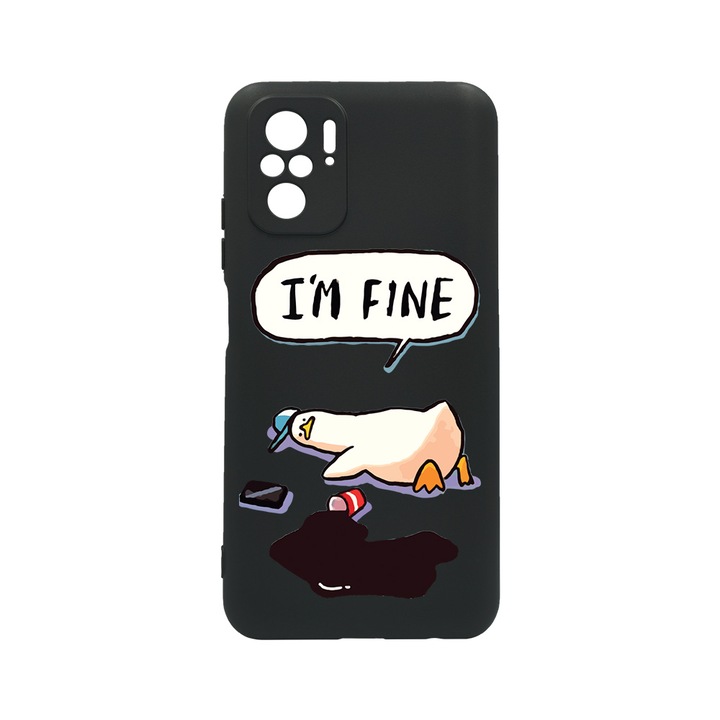 Husa BestCase® Slim SIlicon 0.8MM, Compatibila Cu Xiaomi Redmi Note 10 4G, Duck Life - I'm Fine, Rezistenta la uzura, Protectie Camera, c-B 963