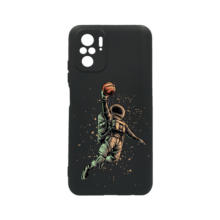 BestCase Slim Silicon 0.8MM telefontok, Xiaomi Redmi Note 10 4G, Astronaut Basketball, Kamera védő, c-B 1003