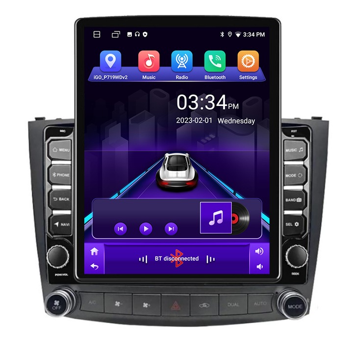 Специализирана навигация Lexus IS 2005-2011 K- IS TESLA тип екран 9.7" с Android Радио Bluetooth Интернет GPS WIFI 2+32 DSP Quad Core