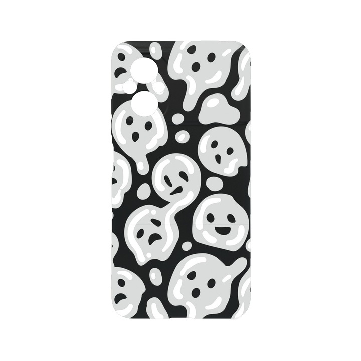 BestCase Slim Silicon 0.8MM telefontok, Xiaomi Poco M5, Gray Acid Smiley, Kamera védő, c-B 1000
