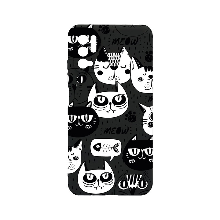 Husa BestCase® Slim SIlicon 0.8MM, Compatibila Cu Xiaomi Redmi Note 10 5G, Cool Cats, Rezistenta la uzura, Protectie Camera, c-B 1029