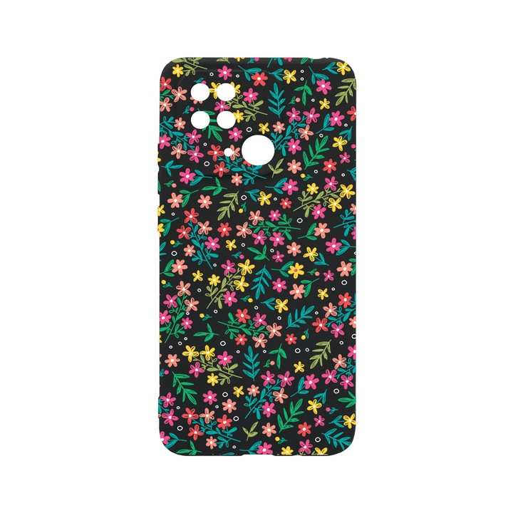 BestCase Slim Silicon 0.8MM telefontok, Xiaomi Redmi 10C, Flower Pattern, Kamera védő, c-B 954