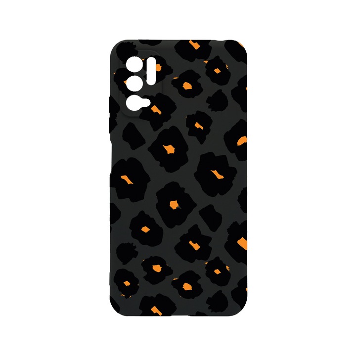 Силиконов калъф BestCase за Xiaomi Redmi Note 10 5G, Original Leopard Pattern, 0.8MM Slim, Camera Protection, Black Silicon Series, c-B 1038
